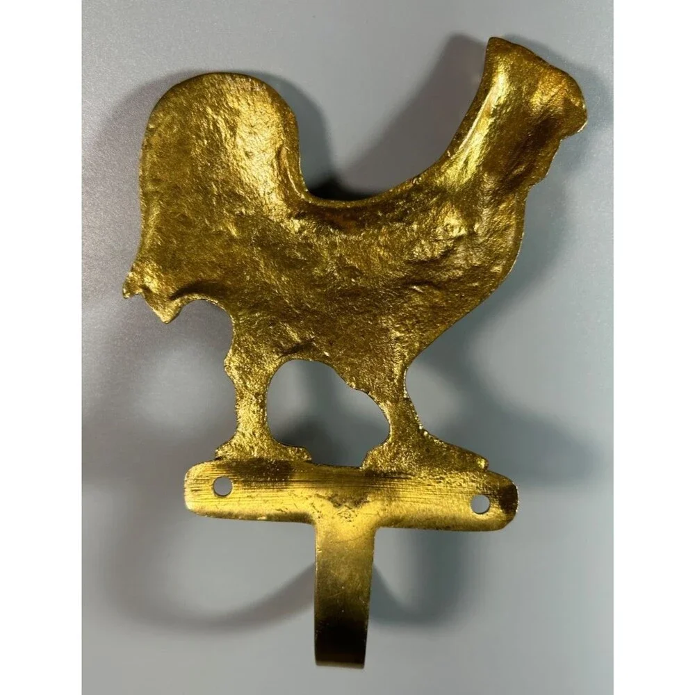 Vintage Solid Brass Chicken/Rooster Wall Mounted Hook